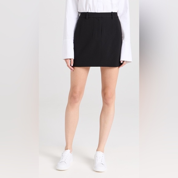 THEORY Trouser Mini Skirt in Black Size 8 NWT - Picture 1 of 7